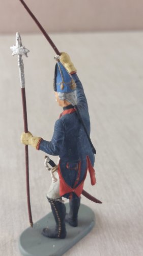 Ancien soldat, officier prussien, en plastique peint, Preiser / Elastolin