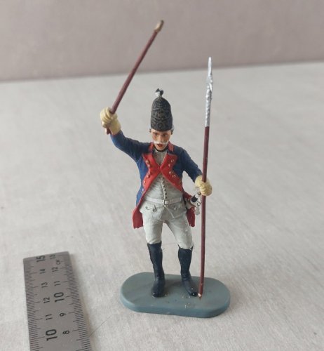 Ancien soldat, officier prussien, en plastique peint, Preiser / Elastolin