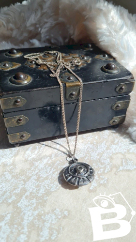 Ancien Stanhope en argent art déco pendentif vue religieuse N.D De Quézac