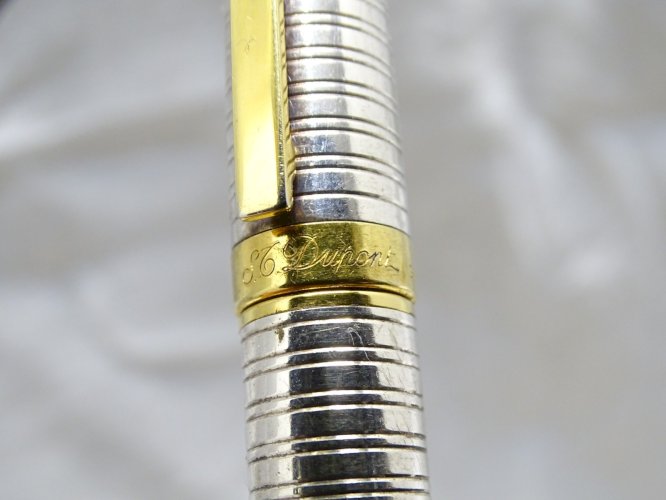 - ANCIEN STYLO BILLE ST DUPONT VINTAGE Plaqué or et argent fonctionne COLLECTION