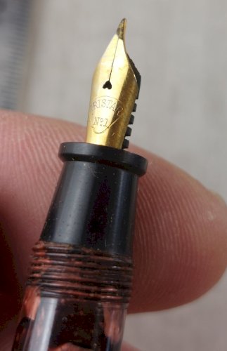 Ancien stylo plume à pompe, Gold Starry