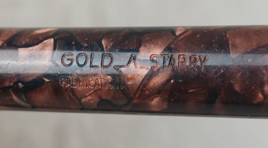Ancien stylo plume à pompe, Gold Starry