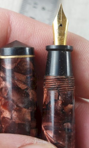 Ancien stylo plume à pompe, Gold Starry