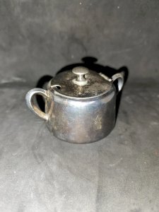 antique silver-plated sugar bowl? in good condition