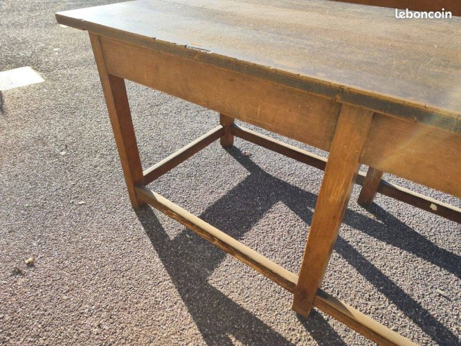 Ancien table de métiers établi bois massif