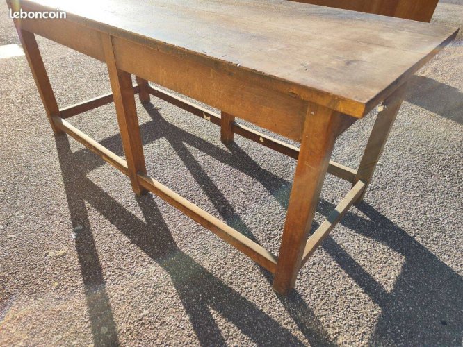 Ancien table de métiers établi bois massif