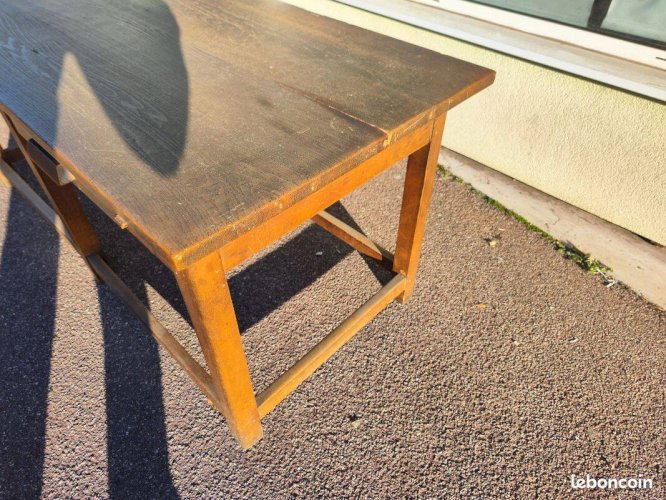 Ancien table de métiers établi bois massif