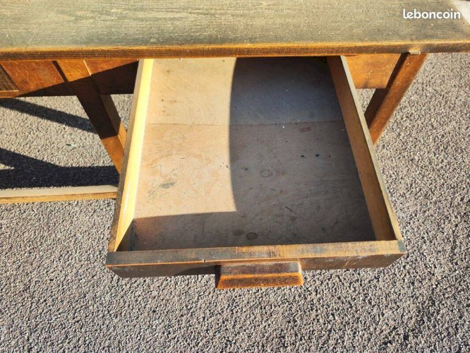 Ancien table de métiers établi bois massif