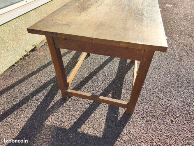 Ancien table de métiers établi bois massif
