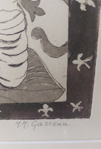 Ancien tableau / dessin / peinture, l'arbre de Jessé, par M.M. Gasseau