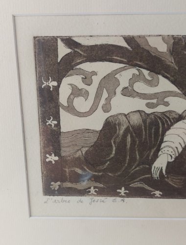 Ancien tableau / dessin / peinture, l'arbre de Jessé, par M.M. Gasseau