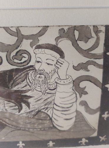 Ancien tableau / dessin / peinture, l'arbre de Jessé, par M.M. Gasseau