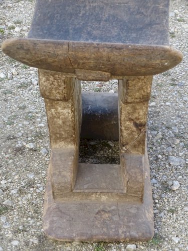 -ANCIEN TABOURET AFRICAIN de SAGE BOIS ASHANTI GHANA? Jus de GRENIER Déco   D