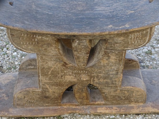 -ANCIEN TABOURET AFRICAIN de SAGE BOIS ASHANTI GHANA? Jus de GRENIER Déco   D