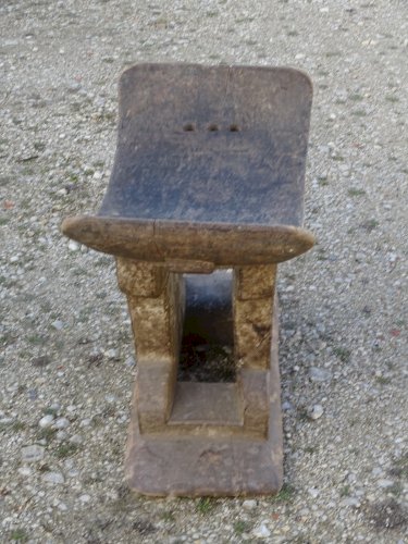 -ANCIEN TABOURET AFRICAIN de SAGE BOIS ASHANTI GHANA? Jus de GRENIER Déco   D