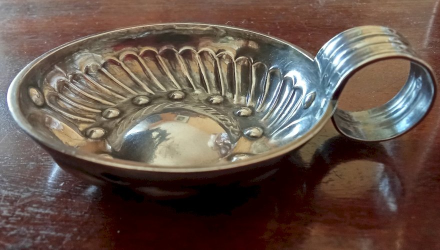 Ancien Taste-Vin Tastevin Argent massif  31 grammes  poinçon Minerve Oenologie