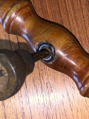 Ancien tire bouchon fer forgé à système XIXe
