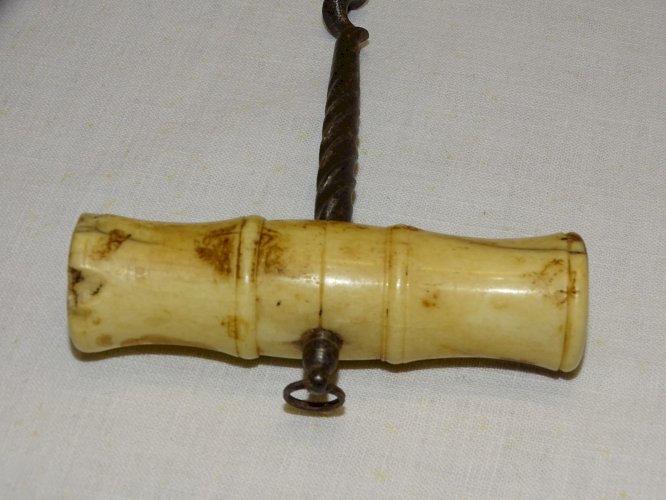 -ANCIEN TIRE BOUCHON XIXe TIGE FER Forgé JUS de GRENIER COLLECTION