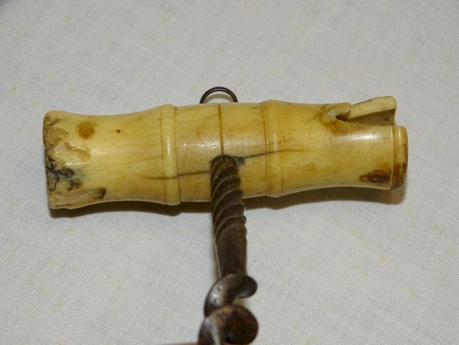 -ANCIEN TIRE BOUCHON XIXe TIGE FER Forgé JUS de GRENIER COLLECTION