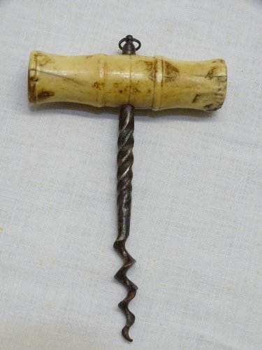 -ANCIEN TIRE BOUCHON XIXe TIGE FER Forgé JUS de GRENIER COLLECTION