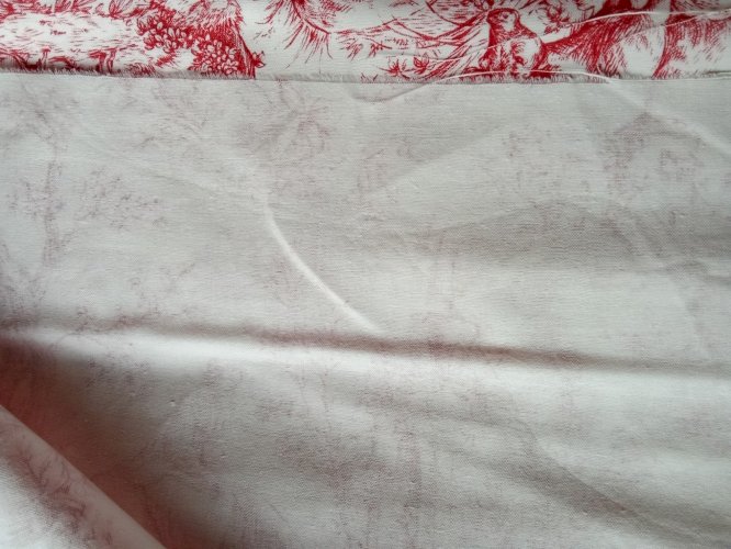 Ancien Tissu ameublement toile de jouy couture  old sewing fabric 9,5 mètres