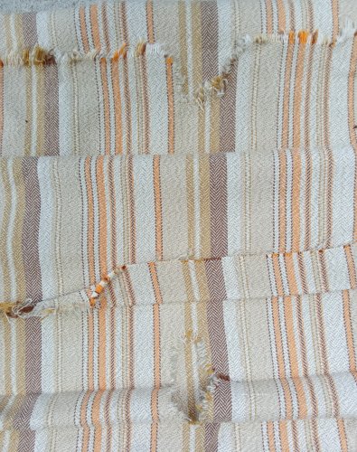 Ancien Tissu Épais Toile à Matelas Rayures Rayé couture old sewing fabric