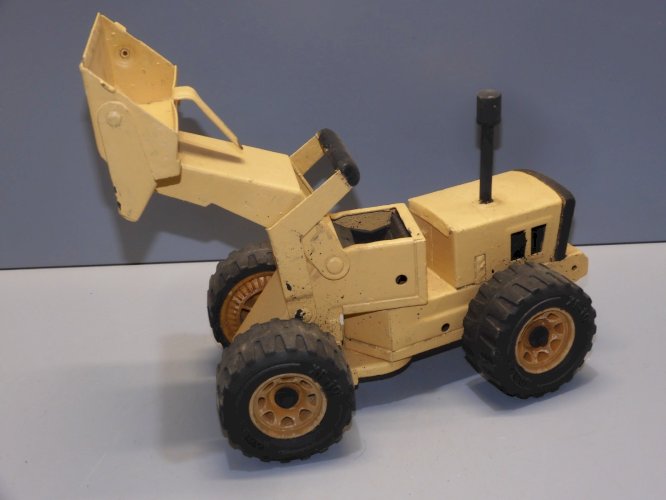 - ANCIEN TRACTEUR CHARGEUR TONKA JAUNE JOUET METAL BULLDOZER COLLECTION VINTAG D