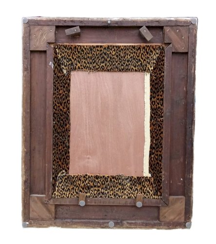 Ancien Très Grand Cadre Encadrement Velours Panthère Pièce Unique