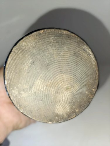 ancien vase à coulure bleu non signé en bon etat