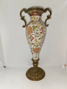 ancien vase asiatique en porcelaine avec monture bronze debut 20eme en bon etat
