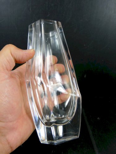 Ancien Vase Design Cristal de Daum Signé TBE H - 18,2 cm