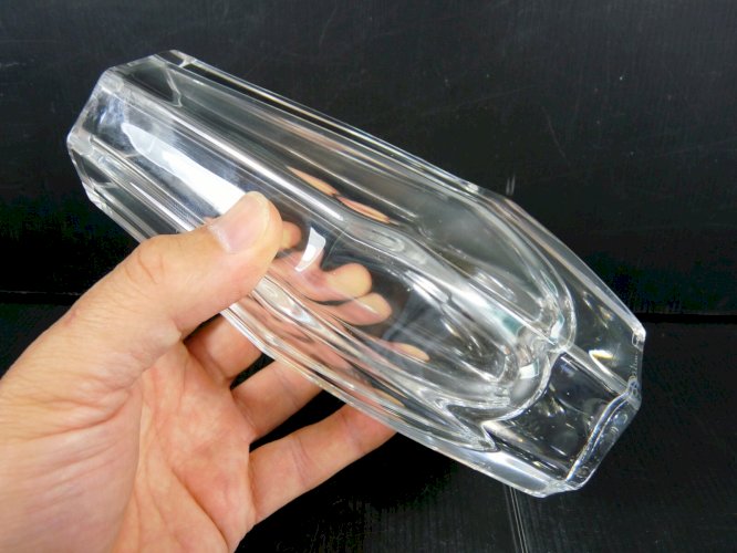 Ancien Vase Design Cristal de Daum Signé TBE H - 18,2 cm