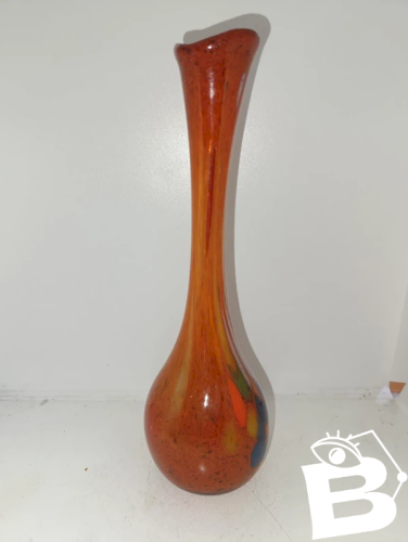 ancien vase en pate de verre multicouleur en bon etat