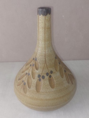 Ancien vase moderniste, Peter Müller / Sgrafo, en céramique, Allemagne, 1975 ^