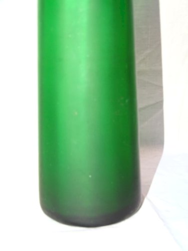-ANCIEN VASE PATE DE VERRE de COULEUR VERTE MOTIFS Dorés Estompés VITRINE     D