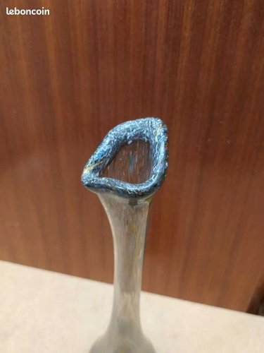Ancien Vase Soliflore En Pâte De Verre Multi Couleur.en bon état