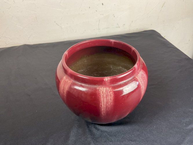 ancien vase XIXeme chinois sang de boeuf signé