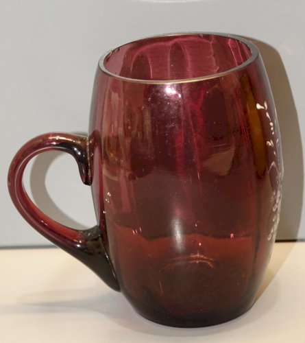 -ANCIEN VERRE PETITE CHOPE MARY GREGORY VERRE COULEUR MAUVE COLLECTION    D