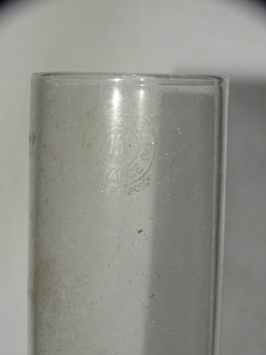 -ANCIEN VERRE POUR LAMPE A PETROLE MARQUE PYREX 15' JUS DE GRENIER COLLECTION  D