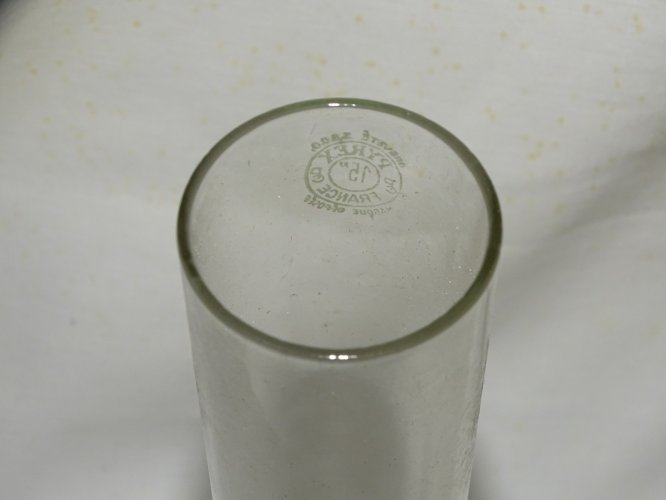 -ANCIEN VERRE POUR LAMPE A PETROLE MARQUE PYREX 15' JUS DE GRENIER COLLECTION  D