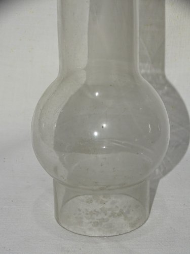 -ANCIEN VERRE POUR LAMPE A PETROLE MARQUE PYREX 15' JUS DE GRENIER COLLECTION  D