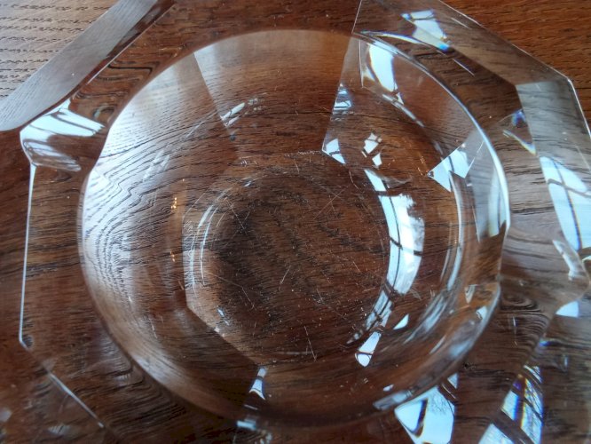 Ancien Vide Poche Cendrier Coupe Cristal Val Saint Lambert old crystal ashtray