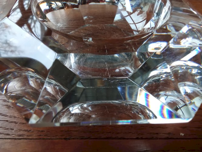 Ancien Vide Poche Cendrier Coupe Cristal Val Saint Lambert old crystal ashtray