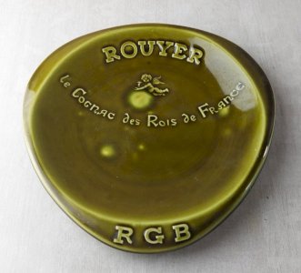 Old ashtray / advertising pocket tray, Rouyer, Sarreguemines ceramics