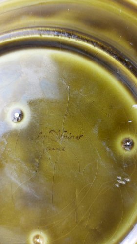 Ancien vide poche  / cendrier publicitaire, Rouyer, céramique de Sarreguemines