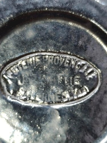 ancien vide poche gris metallisé signé poterie provencale salernes var en bon etat