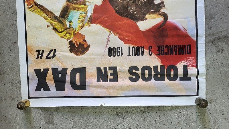ANCIENNE AFFICHE DE CORRIDA 3 AOUT 1980 DAX