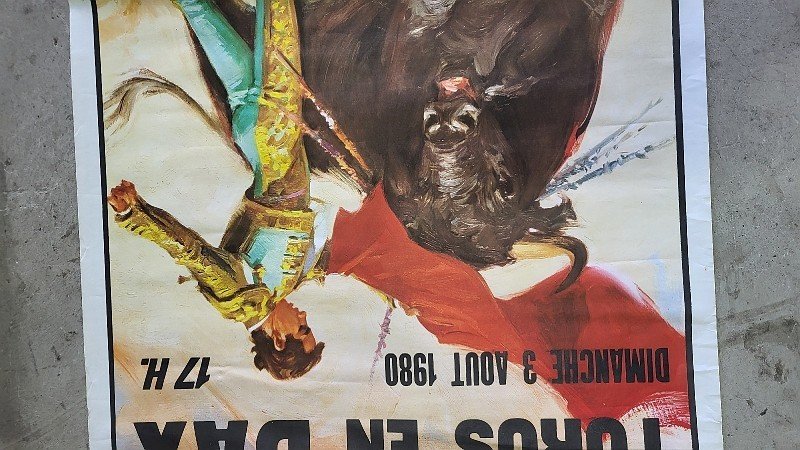 ANCIENNE AFFICHE DE CORRIDA 3 AOUT 1980 DAX