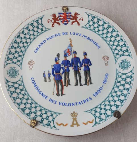 Ancienne assiette, Compagnie volontaire, Grand Duché Luxembourg, Villeroy & Boch