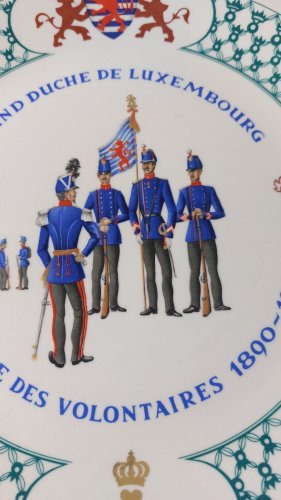 Ancienne assiette, Compagnie volontaire, Grand Duché Luxembourg, Villeroy & Boch